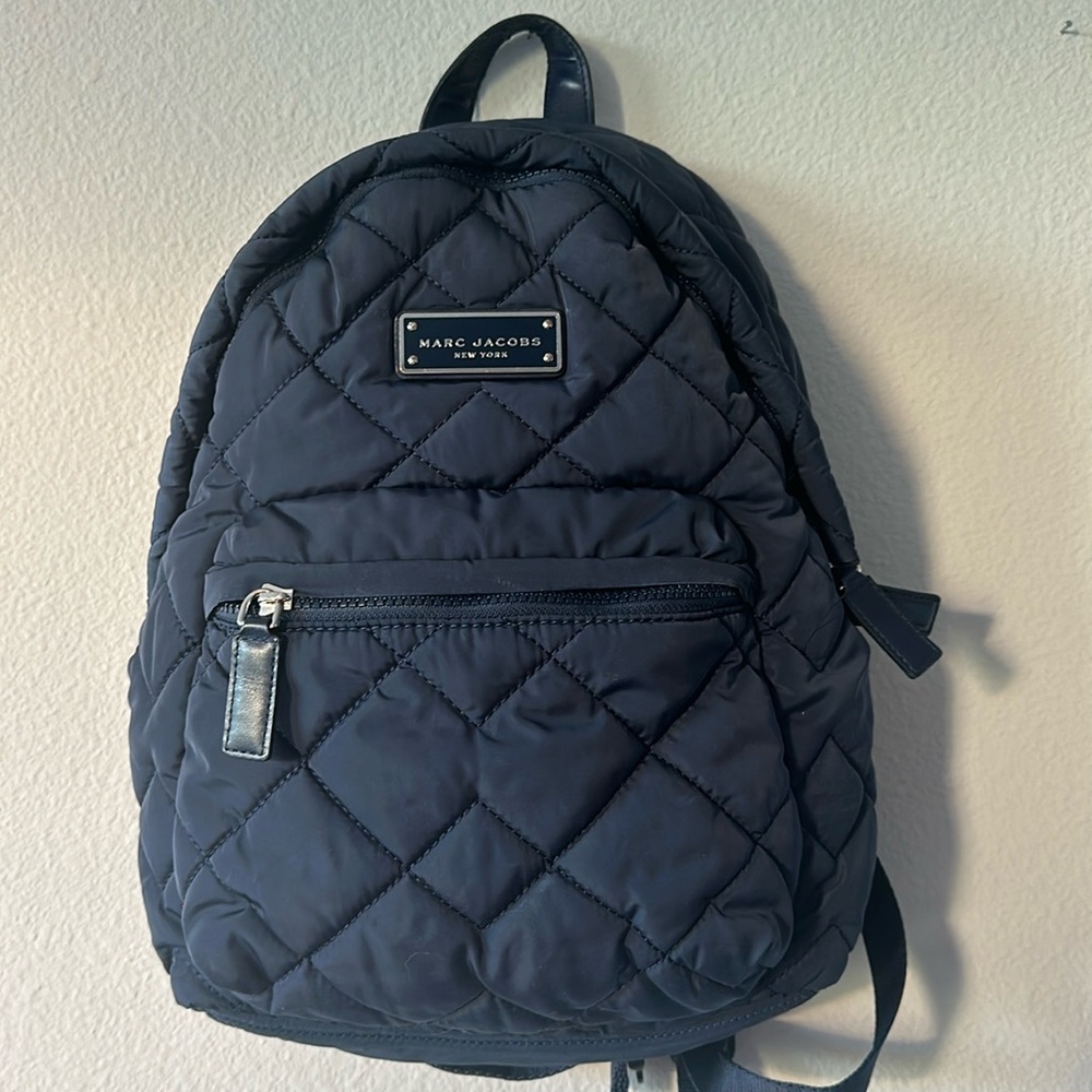 Stunning Marc Jacob’s quilted padded backpack navy blue